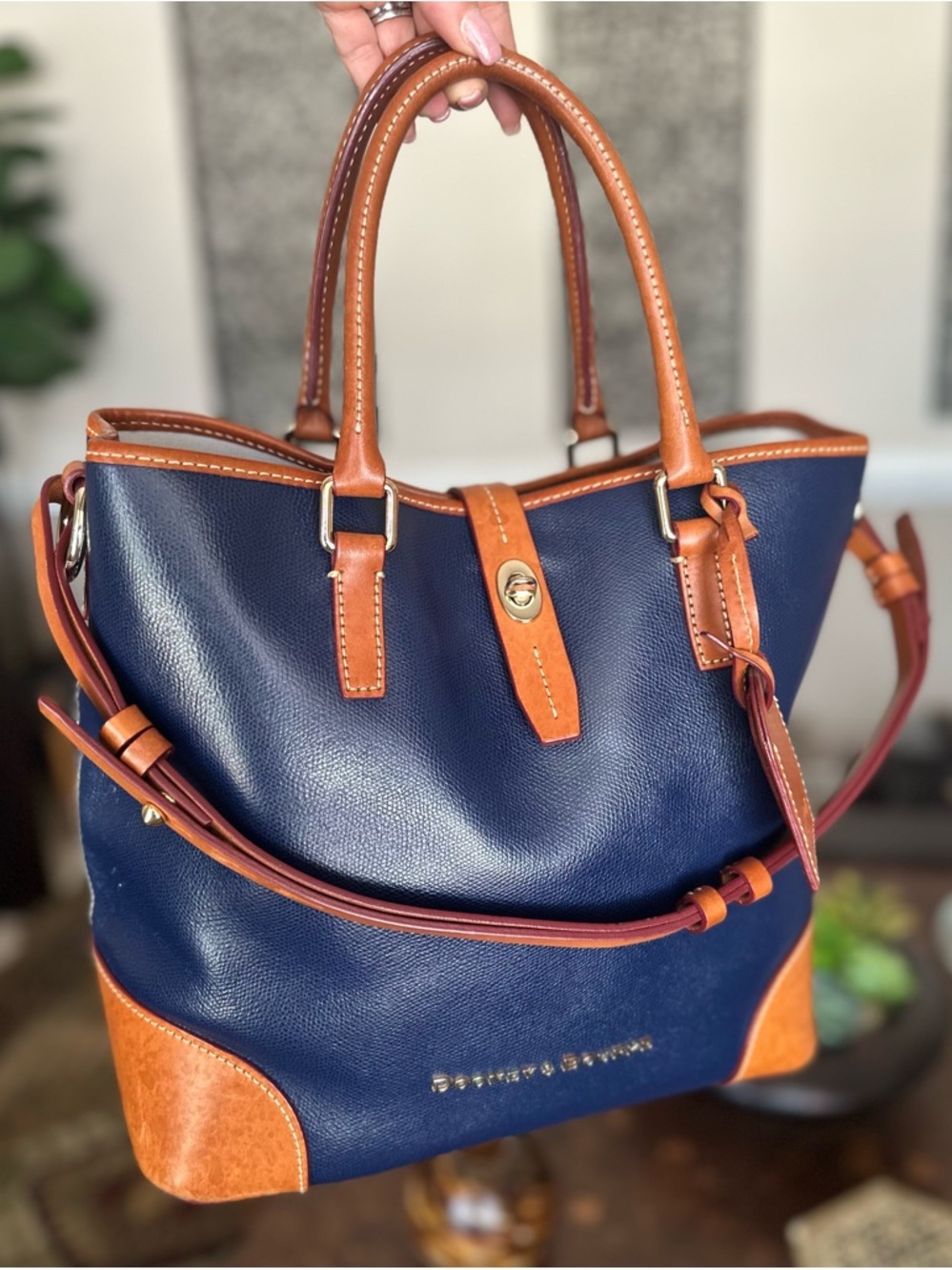 SOLD. Dooney & Bourke Navy Shelby Shopper